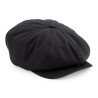 Newsboy flat cap - B624:Black, 100% cotton, S/M